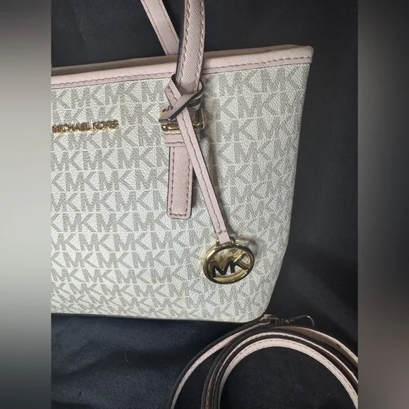 Michael Kors Jet Set Small Logo Tote – Ballet Pink Trim - Picture 2 of 10